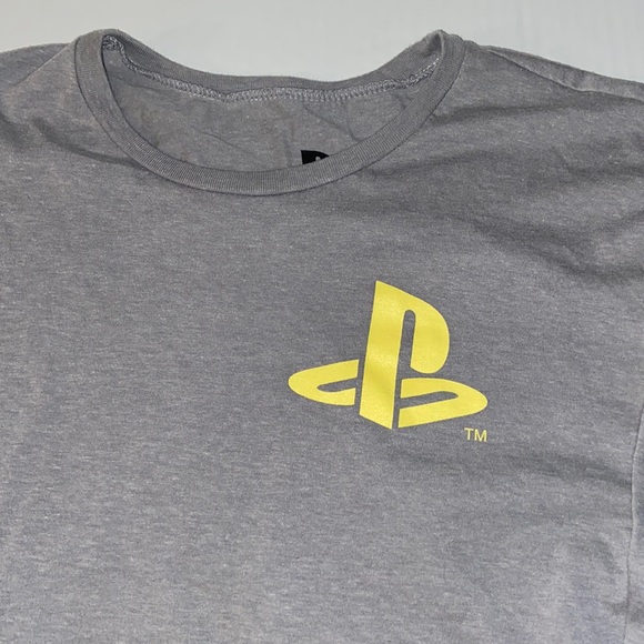 PlayStation Adult Large long Sleeve Gray And Yellow Tee Shirt - Picture 2 of 5